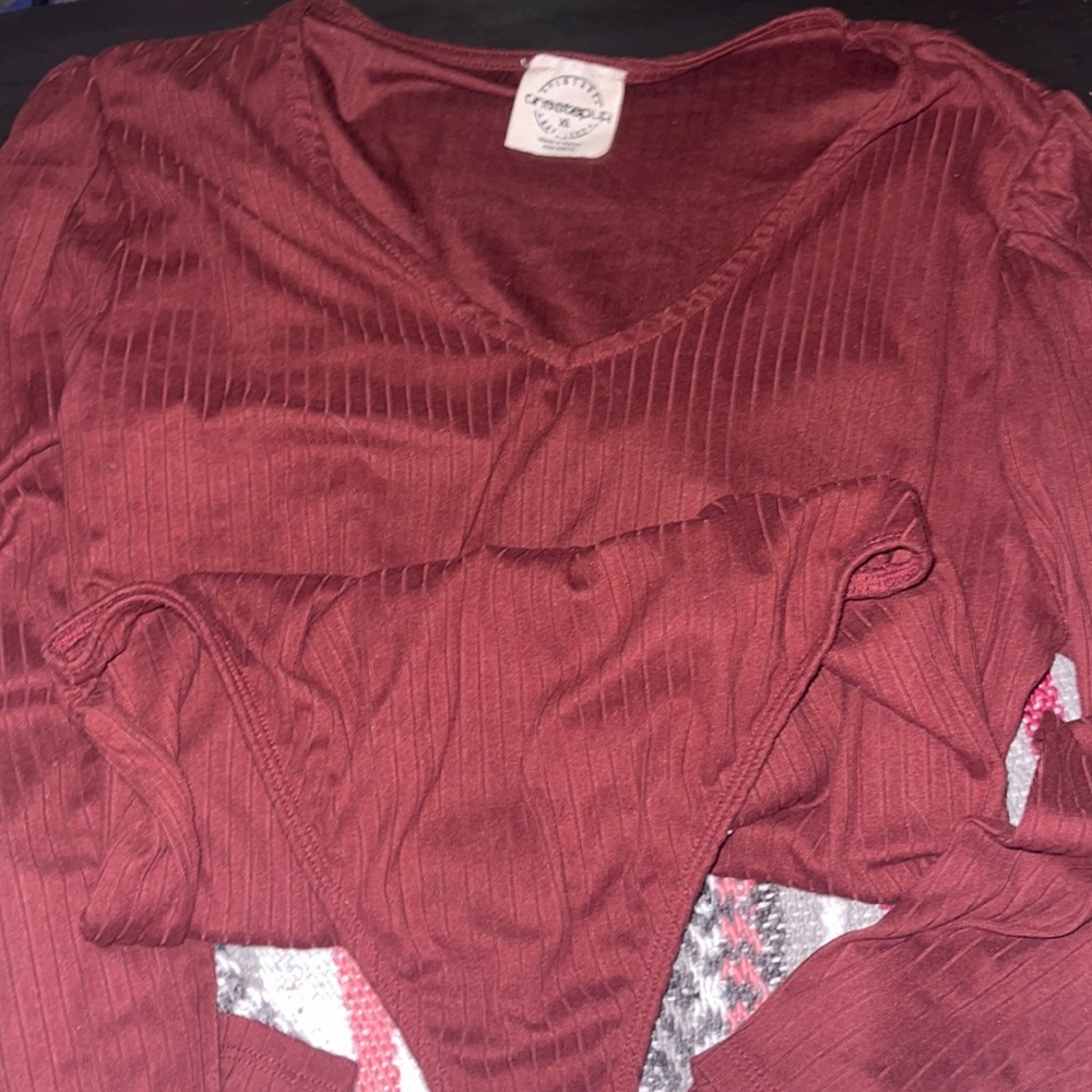 Maroon bodysuit